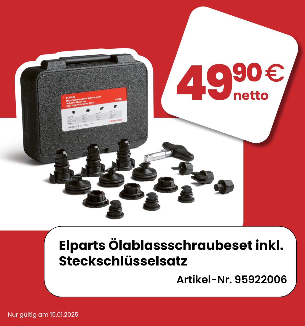 Elparts Ölablassschrauben-Set inkl. Steckschlüsselsatz