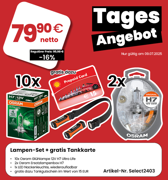 Osram Lampenset + gratis Shell Tankkarte