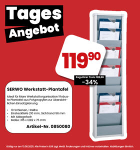 SERWO Werkstatt-Plantafel