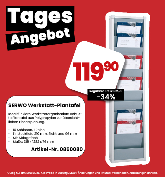 SERWO Werkstatt-Plantafel
