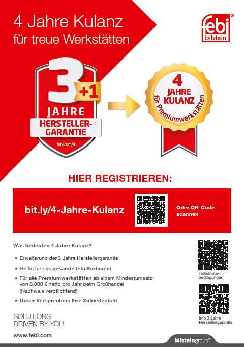 4 Jahre Kulanz für treue Werkstätten