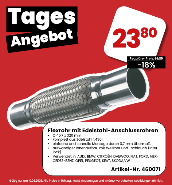 Flexrohr von Ernst mit Edelstahl-Anschlussrohren